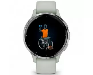 Смарт-часы GARMIN Venu 3S Silver S. Steel Bezel w. Sage Gray Case and S. Band (010-02785-01)