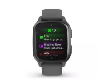 Смарт-годинник GARMIN Venu Sq 2 Slate Aluminum Bezel with Shadow Gray Case and Silicone Band (010-02701-00/10)
