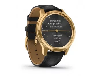 Смарт-часы GARMIN vivomove Luxe Pure Gold-Black Leather (010-02241-22)