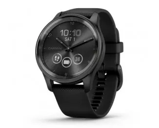 Смарт-годинник GARMIN Vivomove Trend Slate S. Steel Bezel with Black Case and S. Band (010-02665-00)