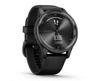 Смарт-годинник GARMIN Vivomove Trend Slate S. Steel Bezel with Black Case and S. Band (010-02665-00)