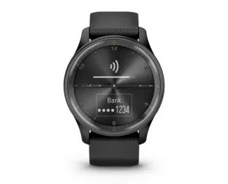 Смарт-годинник GARMIN Vivomove Trend Slate S. Steel Bezel with Black Case and S. Band (010-02665-00)