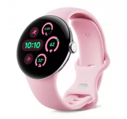 Смарт-часы Google Pixel Watch 3 41 mm LTE Polished Silver Aluminum Case/Rose Quartz Active Band