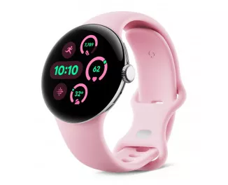 Смарт-часы Google Pixel Watch 3 41 mm LTE Polished Silver Aluminum Case/Rose Quartz Active Band