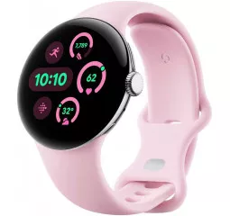 Смарт-часы Google Pixel Watch 3 41mm Wi-Fi Polished Silver Aluminum Case / Rose Quartz Active Band