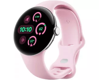 Смарт-часы Google Pixel Watch 3 41mm Wi-Fi Polished Silver Aluminum Case / Rose Quartz Active Band