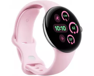 Смарт-часы Google Pixel Watch 3 41mm Wi-Fi Polished Silver Aluminum Case / Rose Quartz Active Band