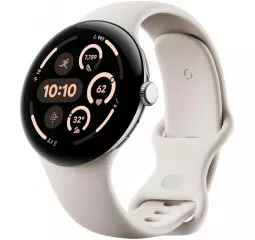 Смарт-часы Google Pixel Watch 3 45mm Wi-Fi Polished Silver Aluminum Case / Porcelain Active Band