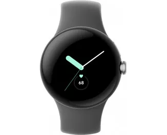 Смарт-годинник Google Pixel Watch LTE Polished Silver case / Charcoal Active band EU (GA04303-DE)