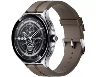 Смарт-часы Xiaomi Watch 2 Pro Bluetooth Silver Case with Brown Leather Strap (BHR7216GL)