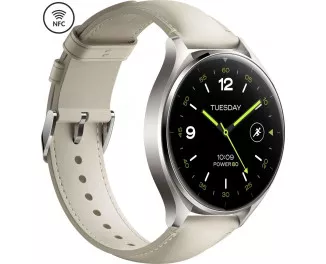 Смарт-часы Xiaomi Watch 2 Titan Gray Case with White Leather Strap (BHR9306GL) Global