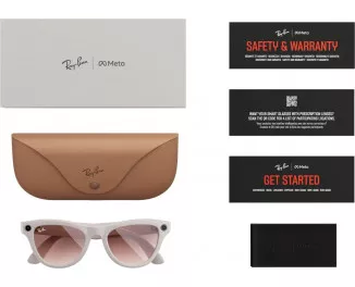 Смарт-очки Ray-Ban Meta Skyler Shiny Chalky Gray/Gradient Cinnamon Pink (RW4010 670013 52-20)