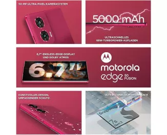 Смартфон Motorola Moto Edge 50 Fusion 8/256GB Hot Pink (PB3T0060UA)
