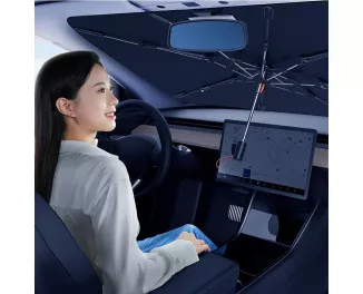 Сонцезахисна парасолька для автомобіля Baseus Baseus CoolRide Doubled-Layered Windshield Sun Shade Umbrella Pro Small (C20656100111-00) Black