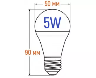 Світлодіодна лампа Hyperlight LED 5W 6500K E27 А60 (PC-5W-E27)