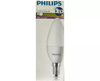 Світлодіодна лампа PHILIPS CorePro LEDcandle 6-40W (470lm) 2700K E14 diffuse warm light
