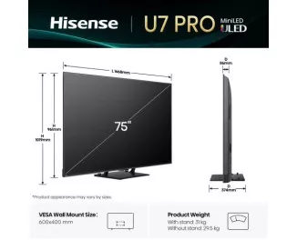 Телевізор Hisense 75U7Q PRO