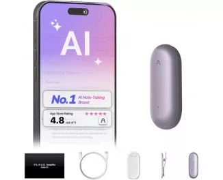 Цифровий диктофон PLAUD NotePin ChatGPT Sunset Purple (NP-64G-PU, PN0200-PU)