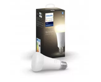 Розумна лампа PHILIPS Hue E27, 15.5W(100Вт), 2700K, White, Bluetooth, що димується (929002334903)