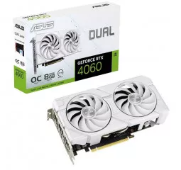 Видеокарта ASUS GeForce RTX 4060 Dual EVO White OC Edition 8GB GDDR6 (DUAL-RTX4060-O8G-EVO-WHITE)