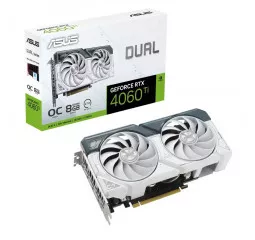 Видеокарта ASUS GeForce RTX 4060 Ti Dual OC Edition White 8GB GDDR6 (DUAL-RTX4060TI-O8G-WHITE)