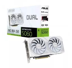 Видеокарта ASUS GeForce RTX 5060 Dual 8GB GDDR7 OC Edition White (90YV0N15-M0NA00)