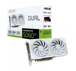 Видеокарта ASUS GeForce RTX 5060 Ti Dual 16GB GDDR7 White OC Edition (DUAL-RTX5060TI-O16G-WHITE)