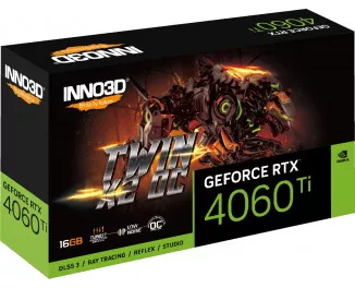 Видеокарта Inno3D GeForce RTX 4060 Ti 16GB TWIN X2 OC (N406T2-16D6X-178055N)
