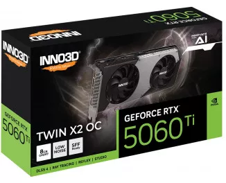 Відеокарта Inno3D GeForce RTX 5060 Ti 8GB TWIN X2 OC (N506T2-08D7X-193075N)
