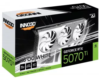 Відеокарта Inno3D GeForce RTX 5070 Ti X3 OC WHITE (N507T3-16D7X-176068W)