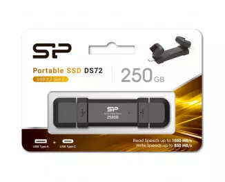 Зовнішній SSD накопичувач 250Gb Silicon Power DS72 Black (SP250GBUC3S72VPK)