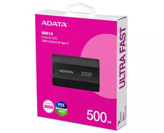 Внешний SSD накопитель 500Gb ADATA SD810 (SD810-500G-CBK)