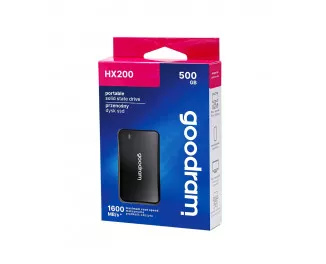 Зовнішній SSD накопичувач 500Gb GOODRAM HX200 Black (SSDPR-HX200-500)
