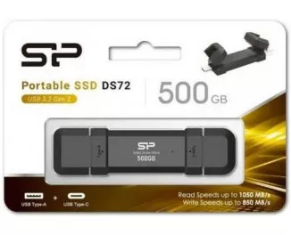 Зовнішній SSD накопичувач 500Gb Silicon Power DS72 Black (SP500GBUC3S72VPK)