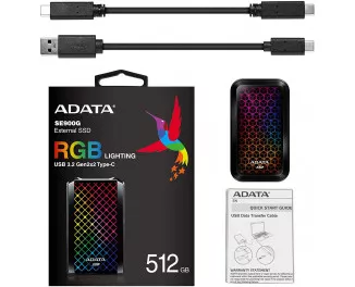 Зовнішній SSD накопичувач 512Gb ADATA SE900G Black (ASE900G-512GU32G2-CBK)