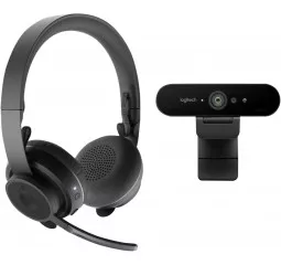 Web камера Logitech Brio 4K Webcam & Zone Wireless Headset (991-000344)