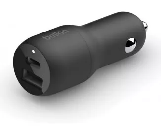 Зарядное устройство автомобильное Belkin 37Вт USB-A/USB-C PD PPS, черный