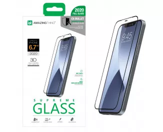 Защитное стекло для Apple iPhone 12 Pro Max  AMAZINGThing 3D Silicone Edge Glass