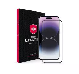 Защитное стекло для Apple iPhone 16 / 15  +NEU Chatel Corning Gorilla Glass with Mesh Front Black