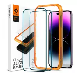 Захисне скло для Iphone 14 Pro Max Spigen tR Align Master FC (2 Pack), Black (AGL05204)
