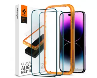 Захисне скло для Iphone 14 Pro Max Spigen tR Align Master FC (2 Pack), Black (AGL05204)