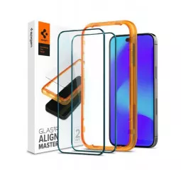Защитное стекло для Iphone 14 Pro Spigen tR Align Master FC (2 Pack), Black