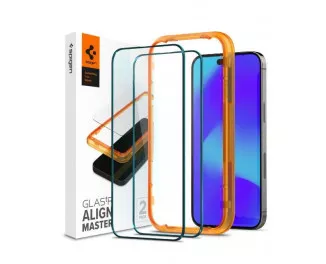 Защитное стекло для Iphone 14 Pro Spigen tR Align Master FC (2 Pack), Black