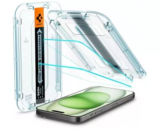 Защитное стекло для iPhone 15 Plus Spigen EZ FIT tR (2 Pack), Clear