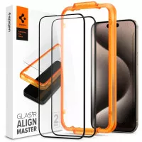 Защитное стекло для iPhone 15 Plus Spigen tR AlignMaster FC (2 Pack), Black (AGL06886)
