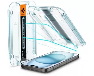 Защитное стекло для iPhone 15 Spigen EZ FIT tR (2 Pack), Clear ()